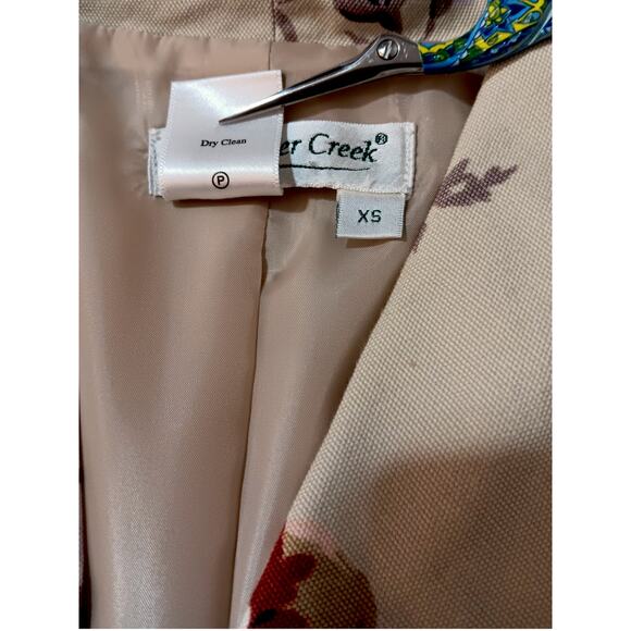 COLDWATER CREEK Embroidered Floral Jacket Blazer XS Romantic‎ Cottagecore Career - Picture 10 of 13